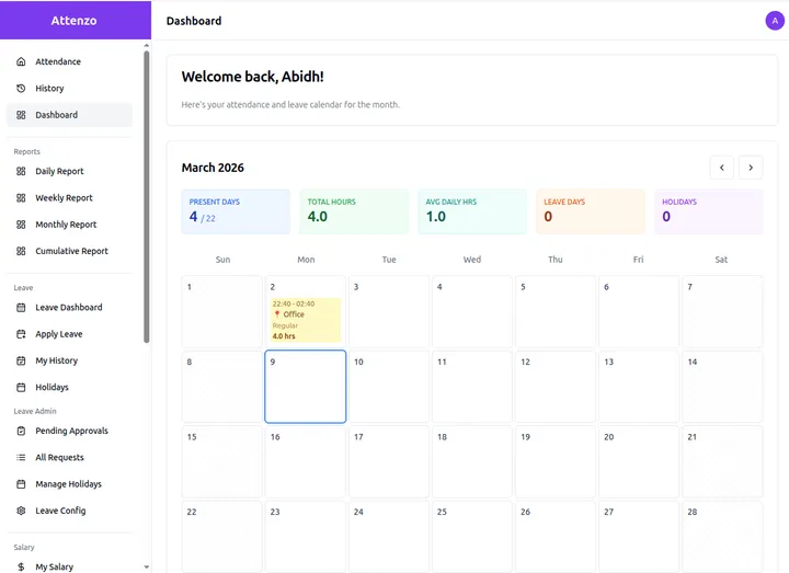 Attenzo — Employee Attendance & HR Management