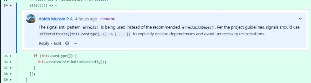 Sample PR Comment